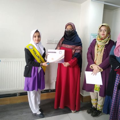 NISA Volunteers receiving certificates for their best performance