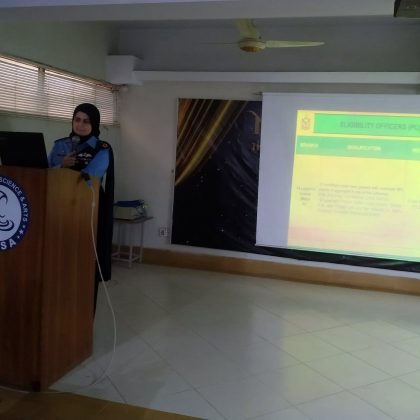 Wing commander PAF Miss Saba khan visited NISA Institute of Science and Arts  and delivered a career counseling session.